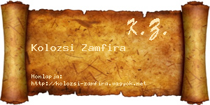 Kolozsi Zamfira névjegykártya